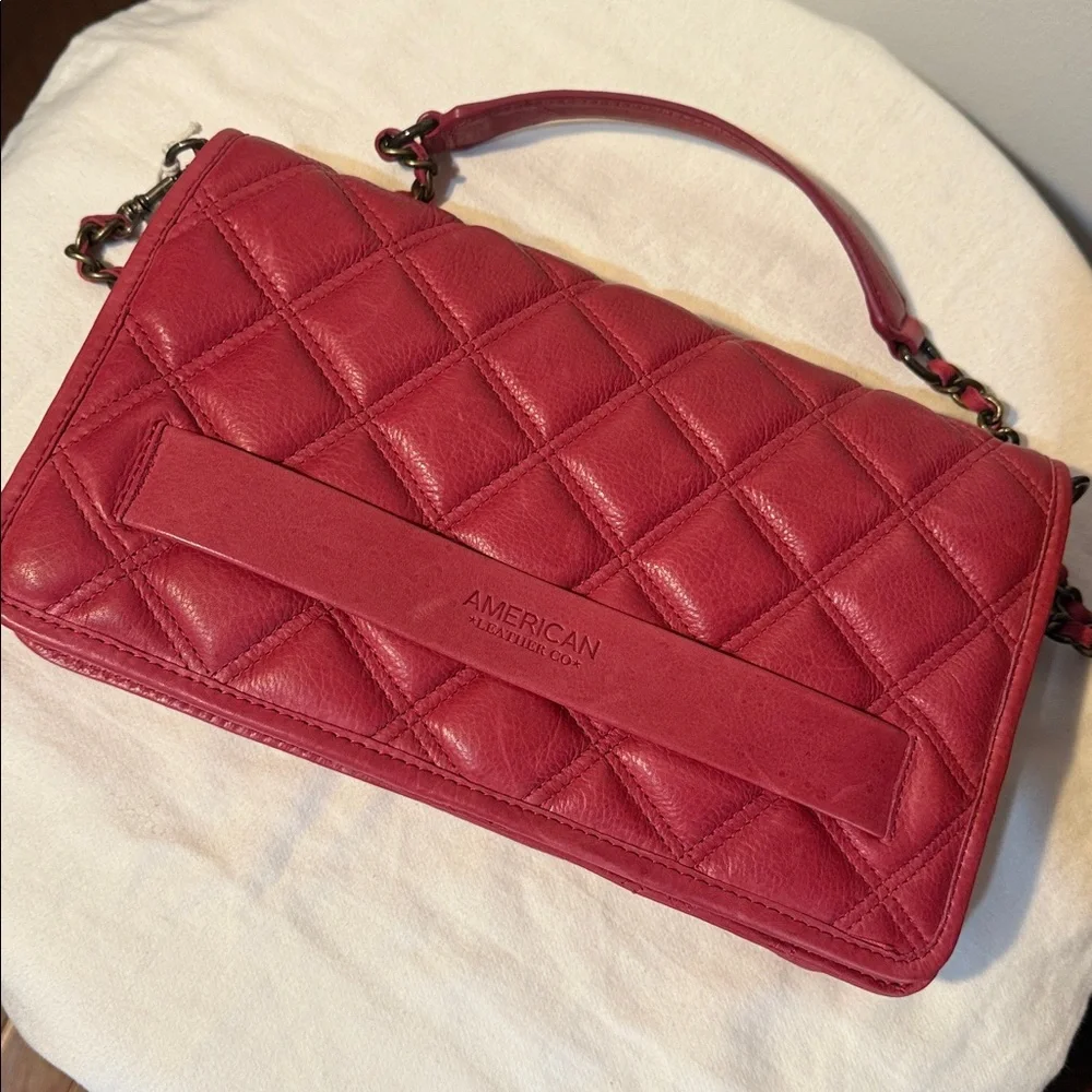 American Leather Co Red Shoulder Bag